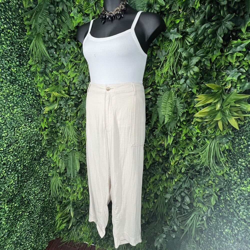 OLD NAVY Pants Women 26 Khaki Carpenter‎ Soft Cotton Stretch Waist 0965
